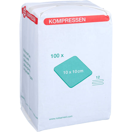 MULLKOMPRESSEN 10x10 cm unsteril 12fach grün