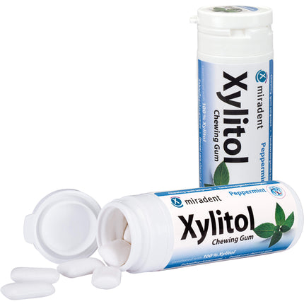 MIRADENT Xylitol Zahnpflegekaugummi Pfefferminz