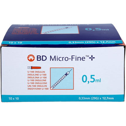 BD MICRO-FINE+ Insulinspr.0,5 ml U100 12,7 mm