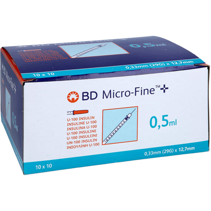 BD MICRO-FINE+ Insulinspr.0,5 ml U100 12,7 mm
