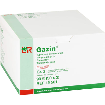GAZIN Tupfer pflaumengroß steril Gr.3 20fädig
