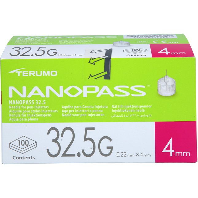 TERUMO NANOPASS 32,5 Pen Kanüle 0,22x4 mm
