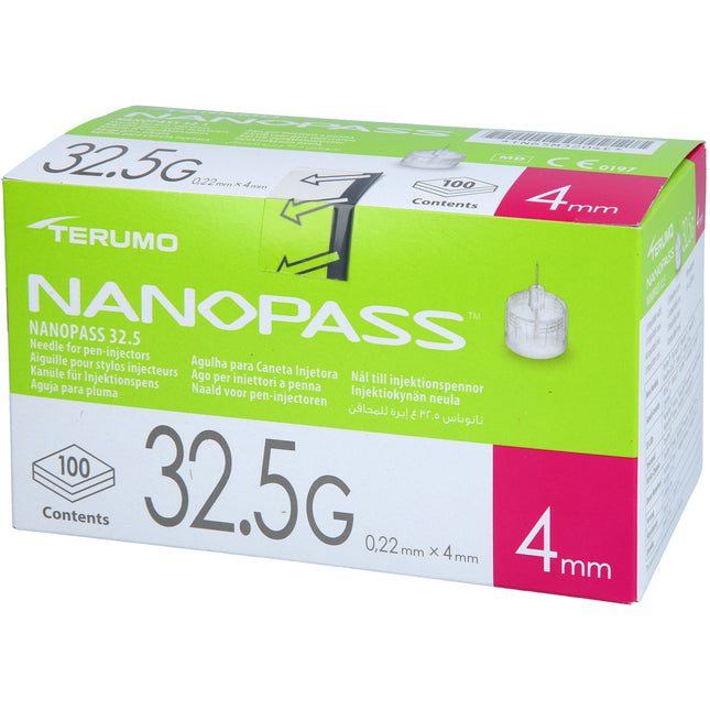 TERUMO NANOPASS 32,5 Pen Kanüle 0,22x4 mm