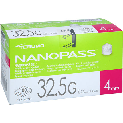 TERUMO NANOPASS 32,5 Pen Kanüle 0,22x4 mm
