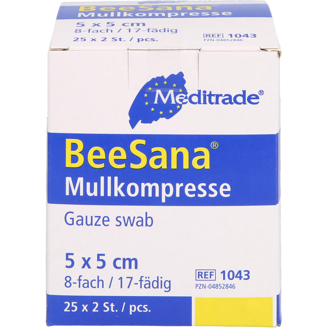 MULLKOMPRESSEN 5x5 cm steril 8fach