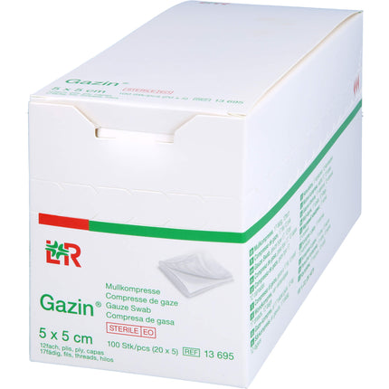 GAZIN Mullkomp.5x5 cm steril 12fach