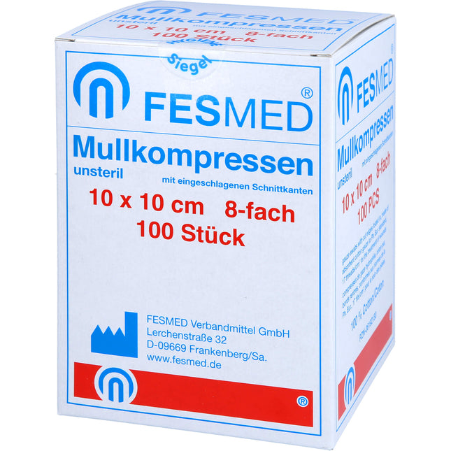 MULLKOMPRESSEN ES 10x10 cm unsteril 8fach