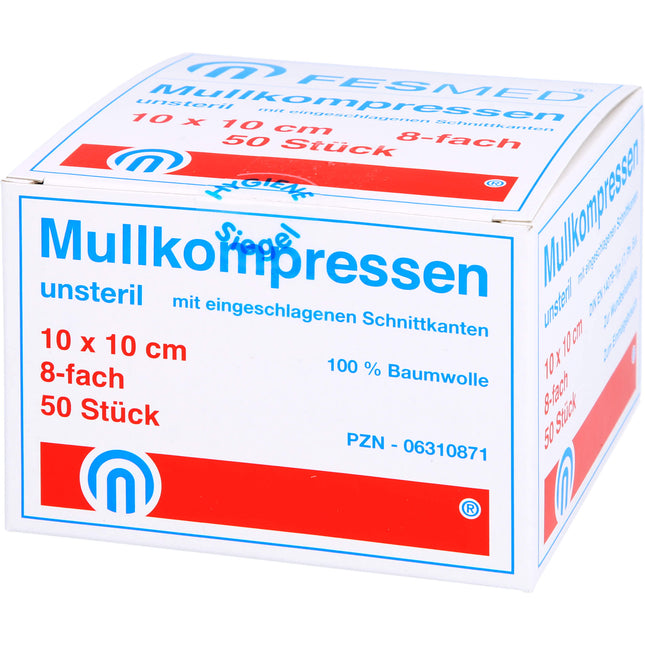 MULLKOMPRESSEN ES 10x10 cm unsteril 8fach
