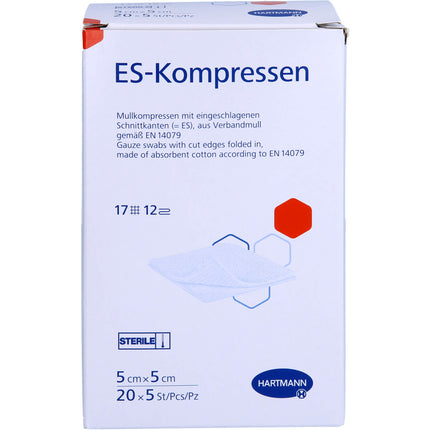 ES-KOMPRESSEN steril 5x5 cm 12fach Großpackung