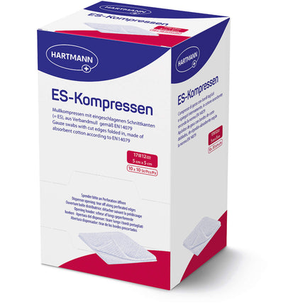 ES-KOMPRESSEN steril 5x5 cm 12fach Großpackung
