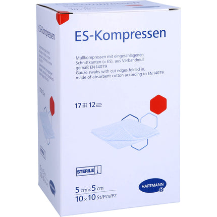 ES-KOMPRESSEN steril 5x5 cm 12fach Großpackung