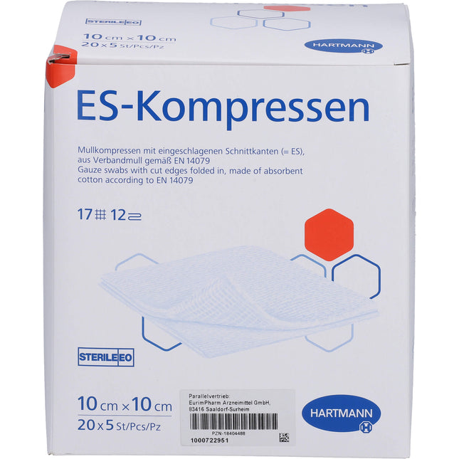 ES-KOMPRESSEN steril 10x10 cm 12fach Großpackung