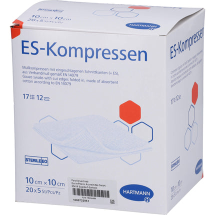 ES-KOMPRESSEN steril 10x10 cm 12fach Großpackung