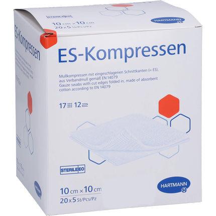 ES-KOMPRESSEN steril 10x10 cm 12fach Großpackung