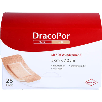 DRACOPOR Wundverband 5x7,2 cm steril hautfarben