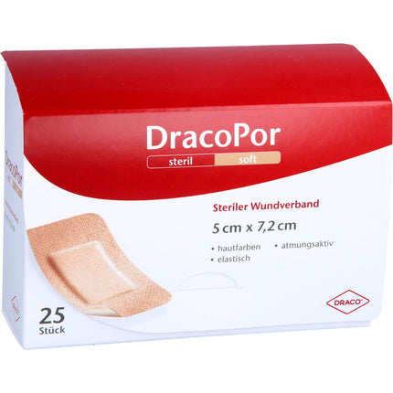 DRACOPOR Wundverband 5x7,2 cm steril hautfarben
