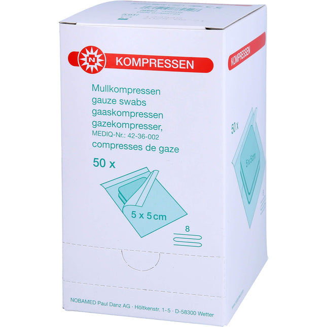 MULLKOMPRESSEN 5x5 cm steril 8fach
