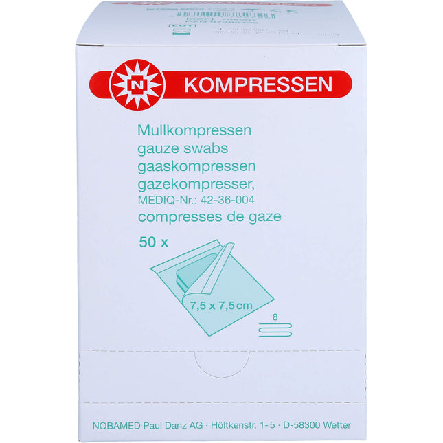 MULLKOMPRESSEN 7,5x7,5 cm steril 8fach