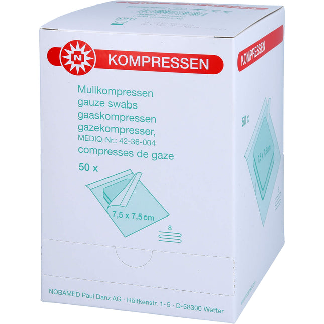 MULLKOMPRESSEN 7,5x7,5 cm steril 8fach