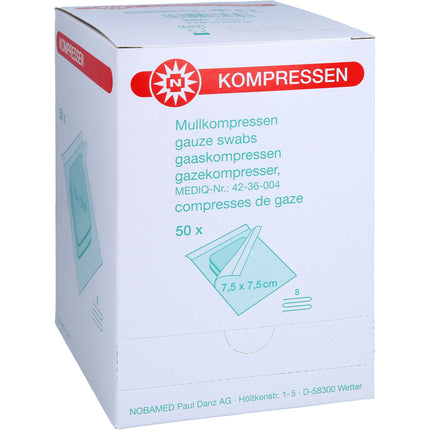 MULLKOMPRESSEN 7,5x7,5 cm steril 8fach