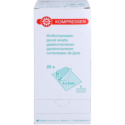 MULLKOMPRESSEN 5x5 cm steril 8fach