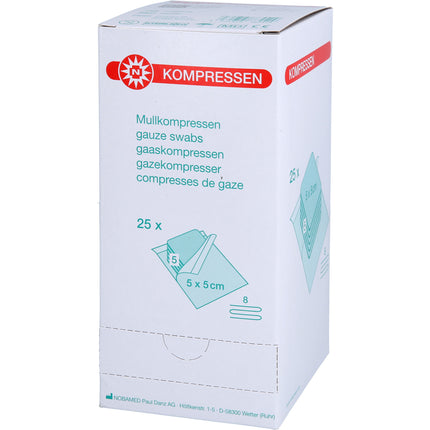 MULLKOMPRESSEN 5x5 cm steril 8fach