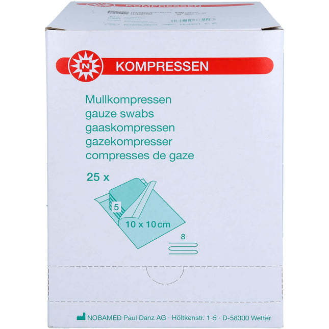 MULLKOMPRESSEN 10x10 cm steril 8fach