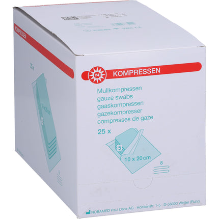 MULLKOMPRESSEN 10x20 cm steril 8fach