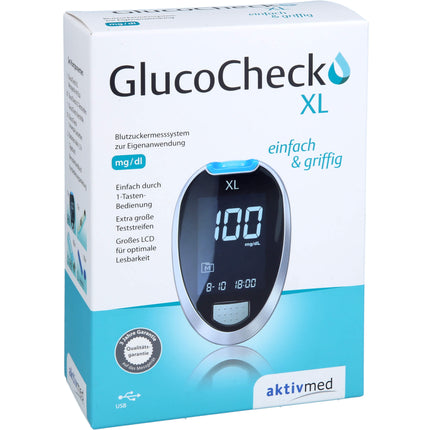 GLUCOCHECK XL Blutzuckermessgerät Set mg/dl