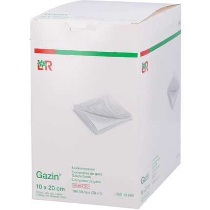 GAZIN Mullkomp.10x20 cm steril 12fach extra groß