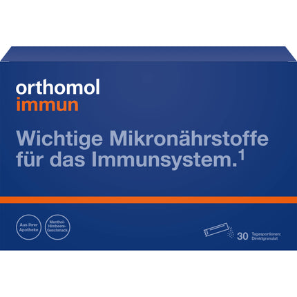 ORTHOMOL Immun Direktgranulat Himbeer/Menthol
