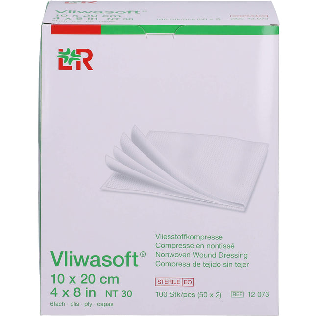 VLIWASOFT Vlieskompressen steril 10x20 cm 6l.