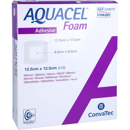 AQUACEL Foam adhäsiv 12,5x12,5 cm Verband