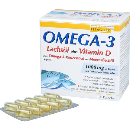 OMEGA-3 LACHSÖL plus Vit.D plus Omega-3 Konz.Kps.