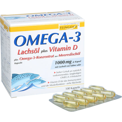 OMEGA-3 LACHSÖL plus Vit.D plus Omega-3 Konz.Kps.