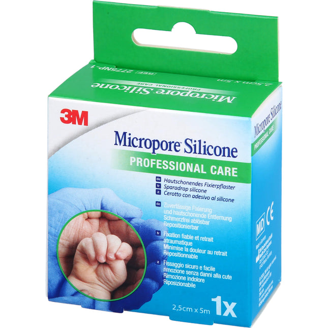 SILIKONBESCHICHTETES Pflaster 2,5 cmx5 m Rolle