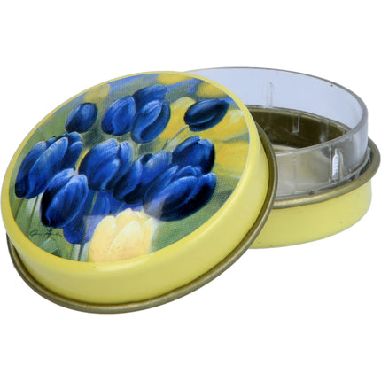 PILLENDOSE rund Blumen Motiv