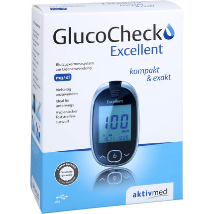 GLUCOCHECK Excellent Blutzuckermessger.Set mg/dl