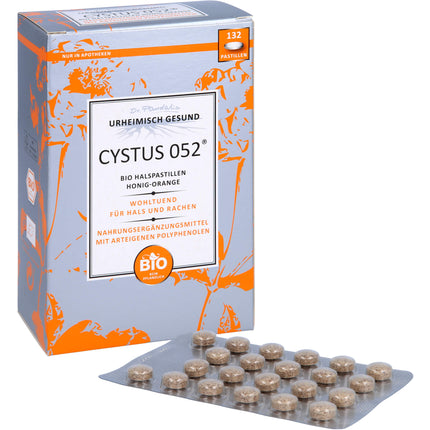CYSTUS 052 Bio Halspastillen Honig Orange