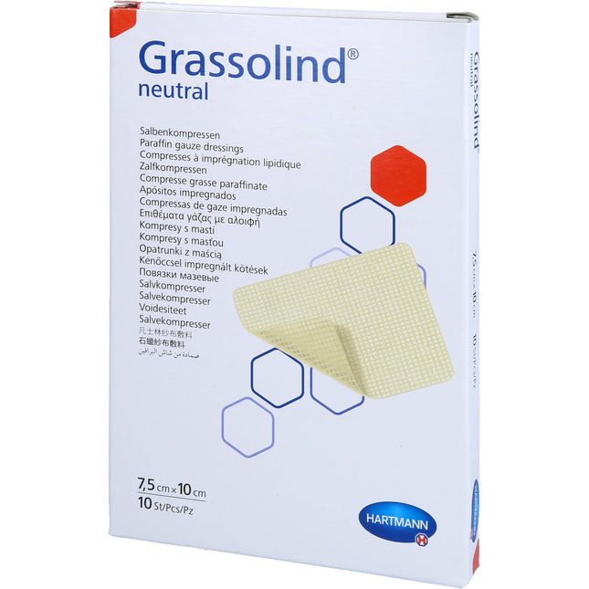 GRASSOLIND Salbenkompressen 7,5x10 cm steril