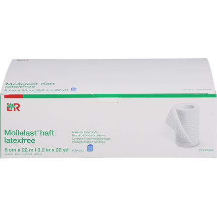 MOLLELAST haft Binden latexfrei 8 cmx20 m blau