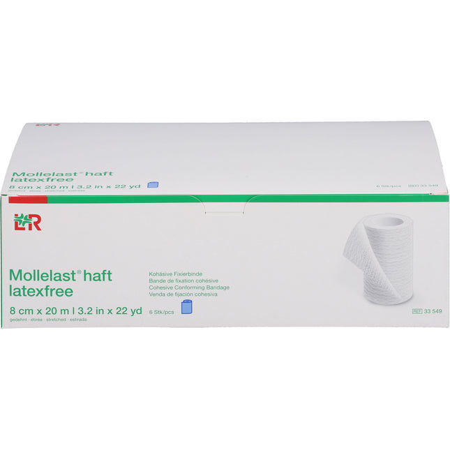 MOLLELAST haft Binden latexfrei 8 cmx20 m blau