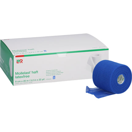 MOLLELAST haft Binden latexfrei 8 cmx20 m blau