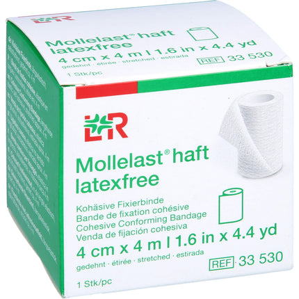 MOLLELAST haft Binden latexfrei 4 cmx4 m weiß
