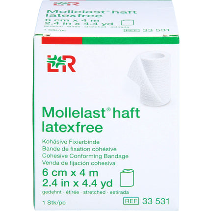 MOLLELAST haft Binden latexfrei 6 cmx4 m weiß