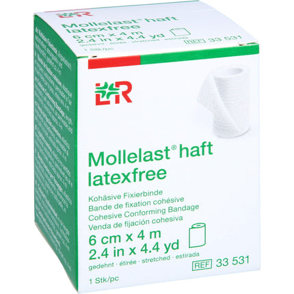 MOLLELAST haft Binden latexfrei 6 cmx4 m weiß