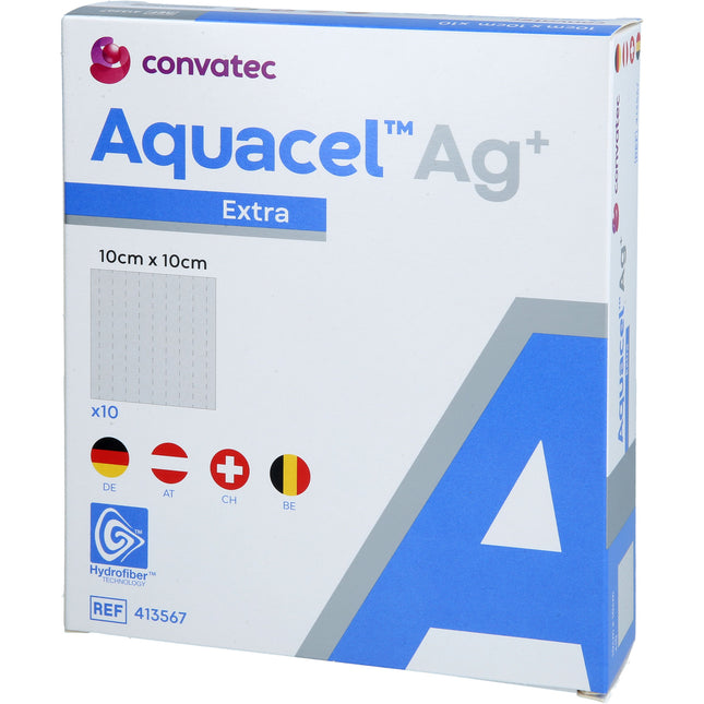 AQUACEL Ag+ Extra 10x10 cm Kompressen