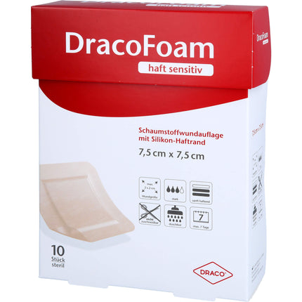 DRACOFOAM Haft sensitiv Schaumst.Wund.7,5x7,5 cm
