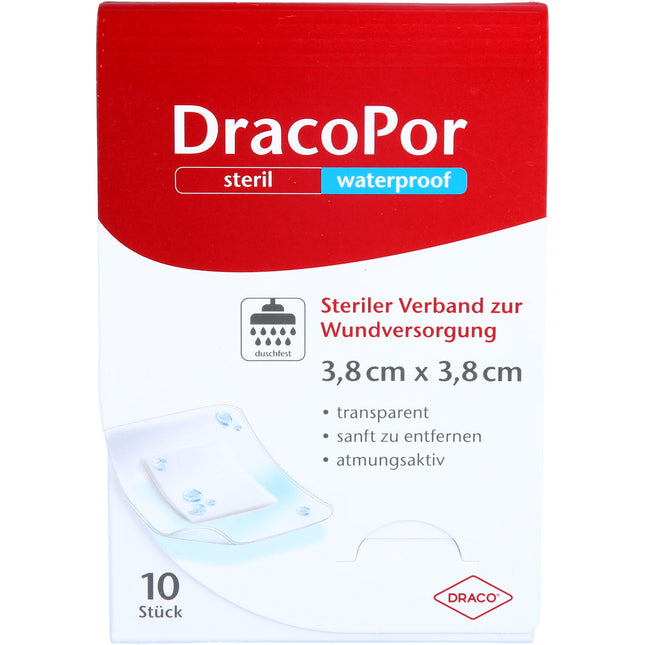DRACOPOR waterproof Wundverband 3,8x3,8 cm steril