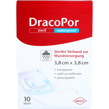 DRACOPOR waterproof Wundverband 3,8x3,8 cm steril